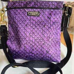 Coach Taylor Purple snake print crossbody bag